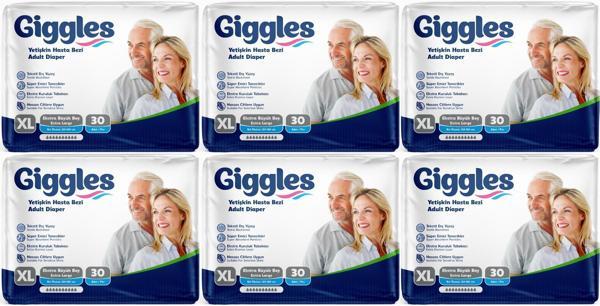 Giggles Hasta Bezi Yetişkin Bel Bantlı Tekstil Yüzey Ekstra Büyük (XL) 180 Adet (6PK*30) - Image 1