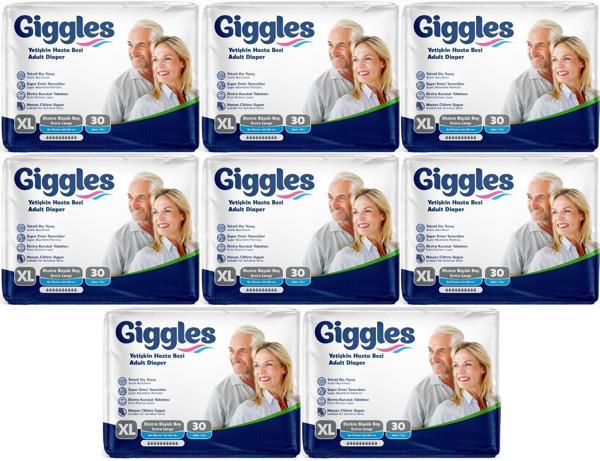 Giggles Hasta Bezi Yetişkin Bel Bantlı Tekstil Yüzey Ekstra Büyük (XL) 240 Adet (8PK*30) - Image 1