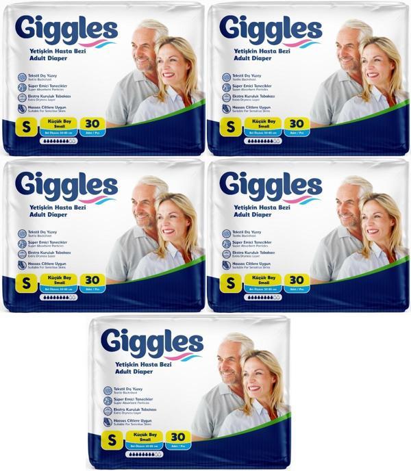 Giggles Hasta Bezi Yetişkin Bel Bantlı Tekstil Yüzey Küçük - Small (S) 150 Adet (5PK*30) - Image 1