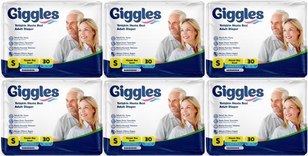Giggles Hasta Bezi Yetişkin Bel Bantlı Tekstil Yüzey Küçük - Small (S) 180 Adet (6PK*30) - Image 1