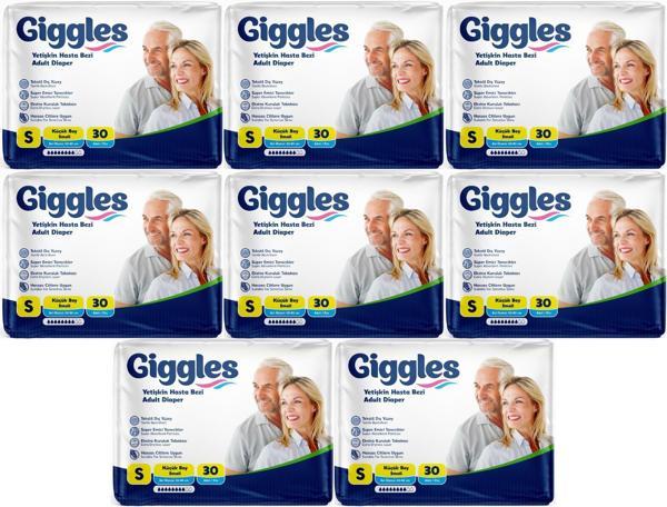 Giggles Hasta Bezi Yetişkin Bel Bantlı Tekstil Yüzey Küçük - Small (S) 240 Adet (8PK*30) - Image 1