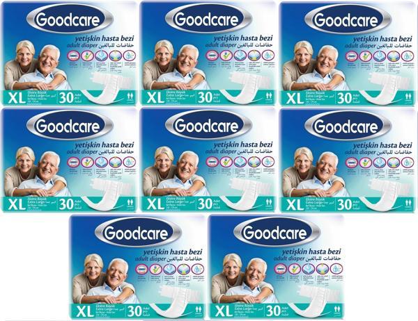 Goodcare Hasta Bezi Yetişkin Bel Bantlı Tekstil Yüzey XL Extra Large- Ekstra Büyük 240 Adet (8PK*30) - Image 1