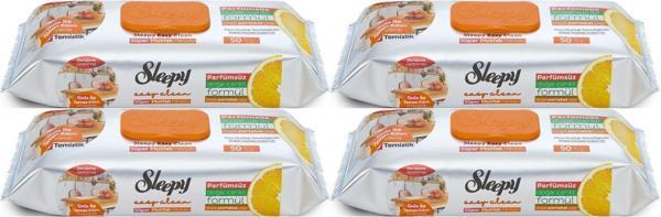 Sleepy Easy Clean Yüzey Temizlik Mutfak Havlusu -Mendili  50 Yaprak Portakal Yağlı (4Lü Set) 200Yprk - Image 1
