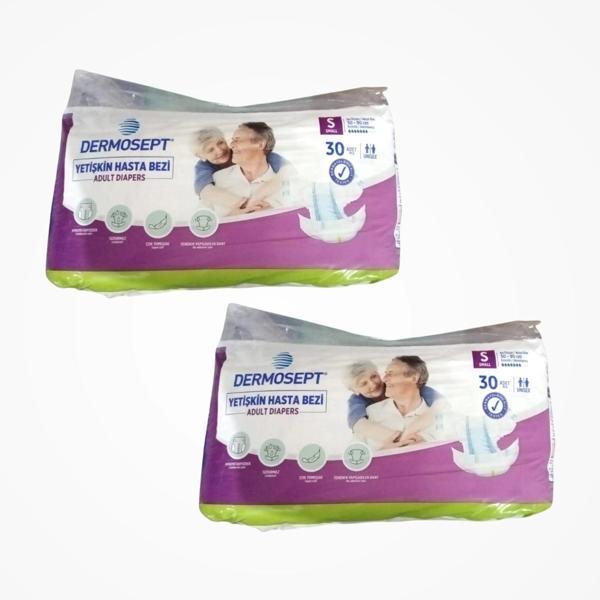 Dermosept Yetişkin Bel Bantlı Hasta Bezi (S) Small | 60 Adet (30'lu 2 Paket) - Image 1