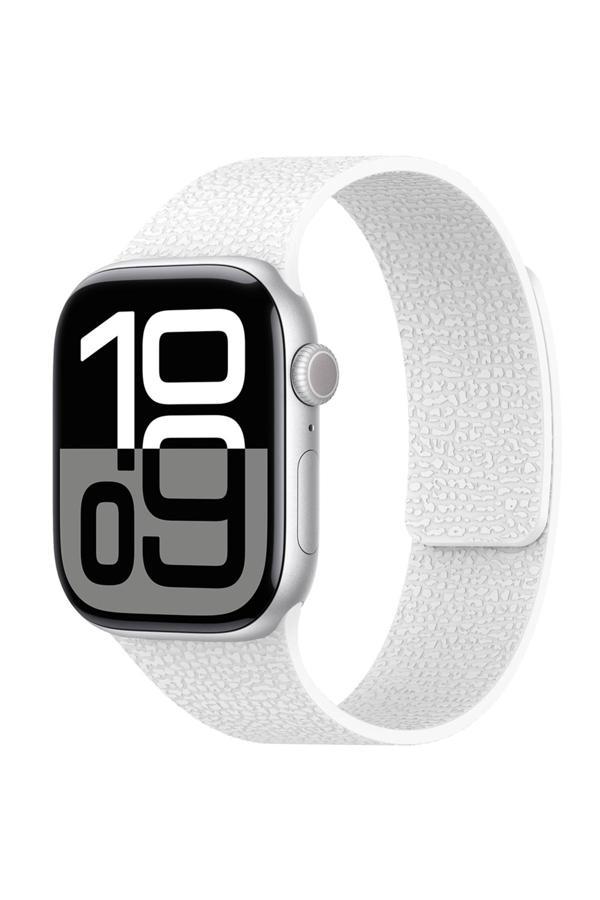 Gng Home Watch 10 46Mm Tknv Krd-136 Kabartma Desenli Silikon Kordon - Beyaz - Image 1