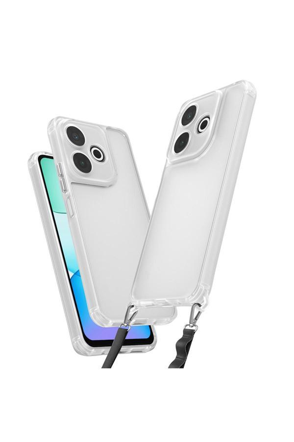 Kılıftech Xiaomi Redmi 13 4G Uyumlu Kılıf Airbagli Takılabilir Askı Aparatlı Zore Snap Silikon Kapak-Şeffaf - Image 1
