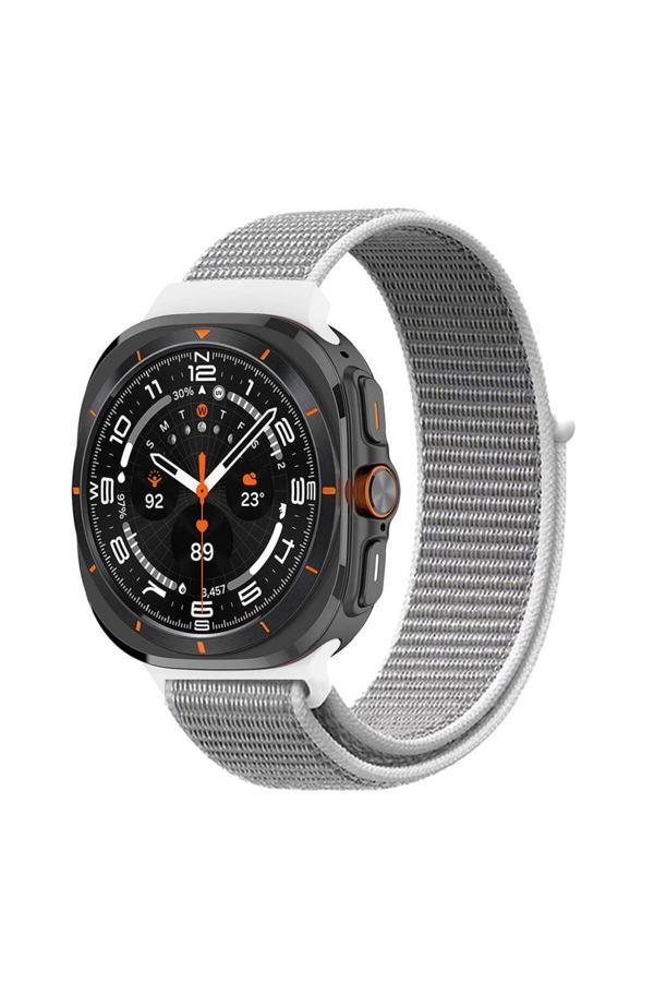 Szr Store Galaxy Watch Ultra 47Mm Zore Krd-03 Hasır Kordon-Beyaz - Image 1
