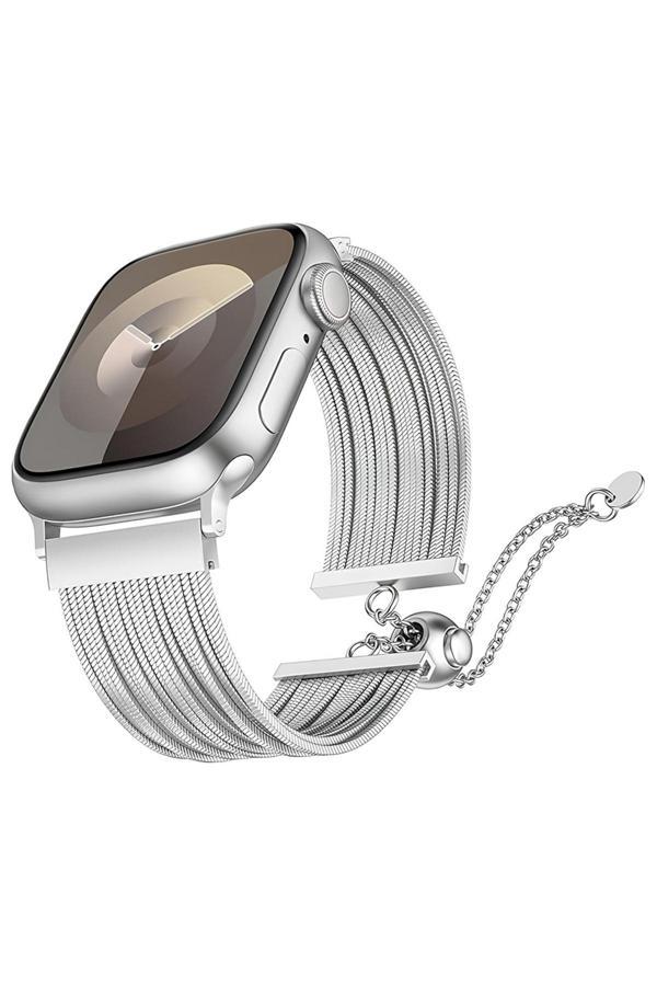 Zore Watch 7 41Mm Tdom Krd-137 Metal Hasır Kordon - Gümüş - Image 1
