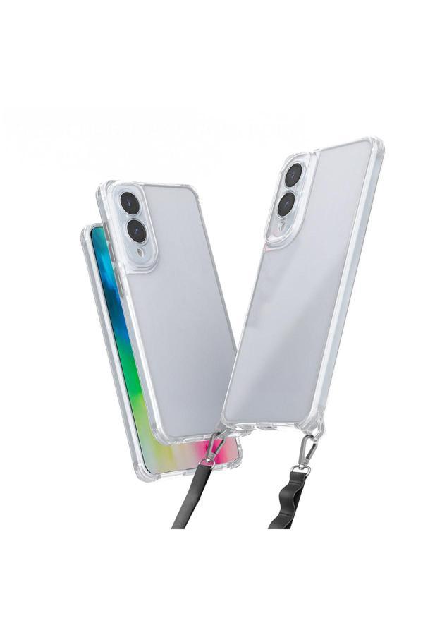 Kılıftech Galaxy S25 Edge Kılıf Airbagli Takılabilir Askı Aparatlı Kth Snap Silikon Kapak - Şeffaf - Image 1