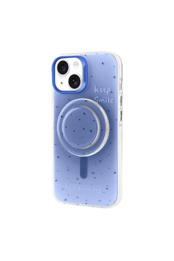 Zore İphone 15 Zore Magsafe Şarj Özellikli Tak-Çıkar Pop Soketli Zore Tiktok Kılıf-Mavi - Image 1