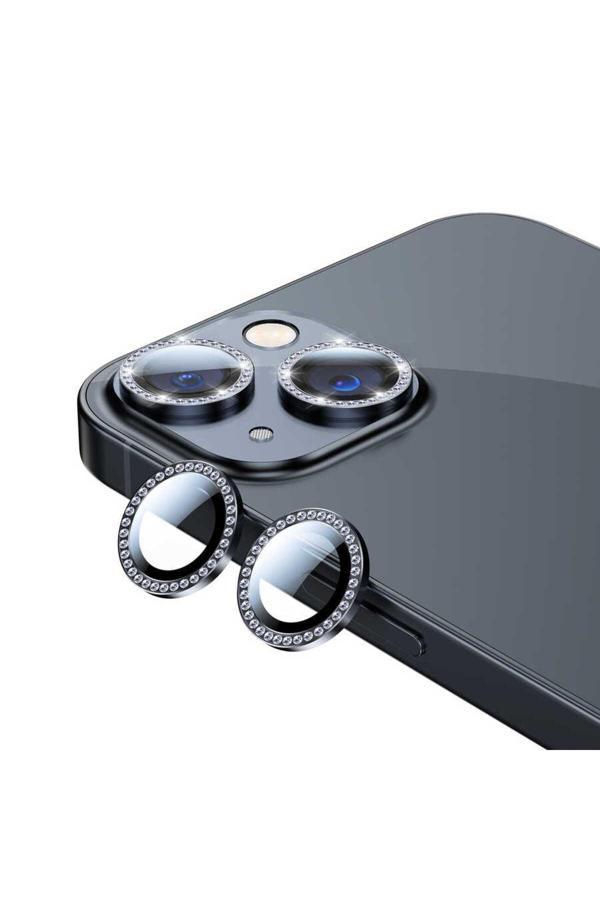 Doping Digital İphone 13 Uyumlu Zore Cl-06 Kamera Koruyucu-Siyah - Image 1
