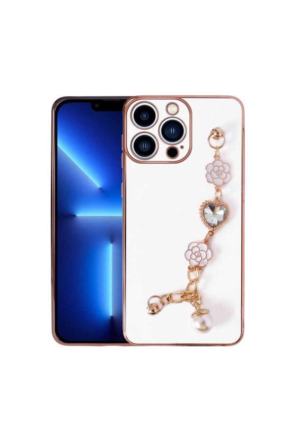 Zore İphone 12 Pro Max Uyumlu El Tutamaçlı Kamera Korumalı Zore Taka Silikon Kılıf-Beyaz - Image 1