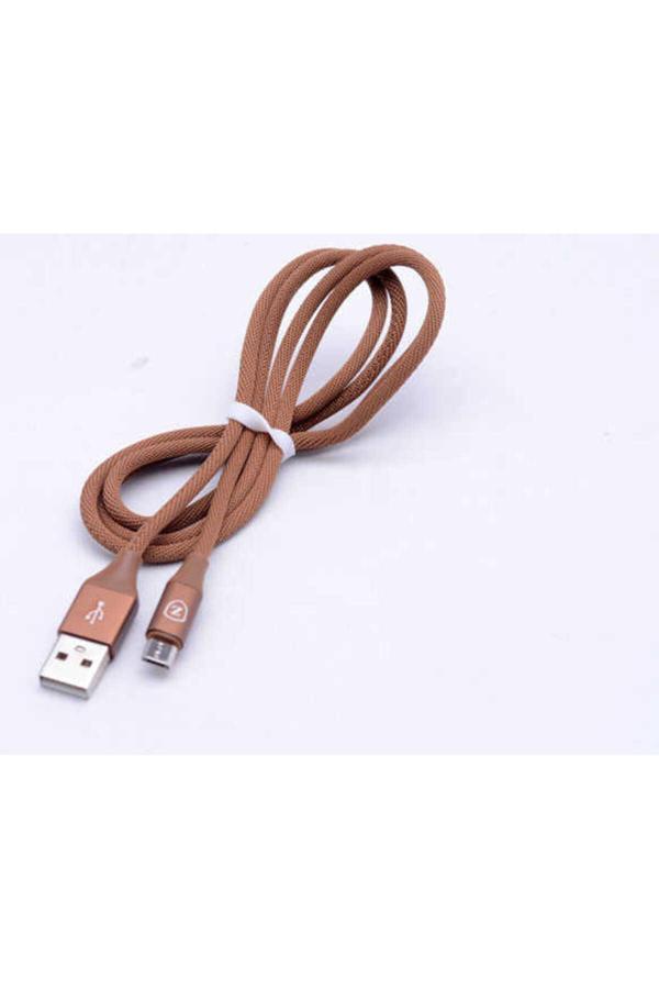Bbs Teknoloji Grup Kahverengi Metal Uçlu 8600 Micro Usb Kablo-Zore - Image 1
