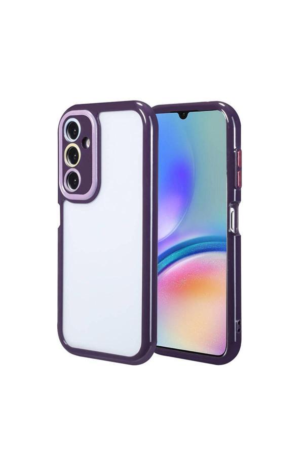Kılıfda Kılıf Galaxy A05S Kılıf Kamera Korumalı Renkli Kenar Ve Çerçeve Tasarımlı Zore Vitamin Kapak-Derin Mor - Image 1