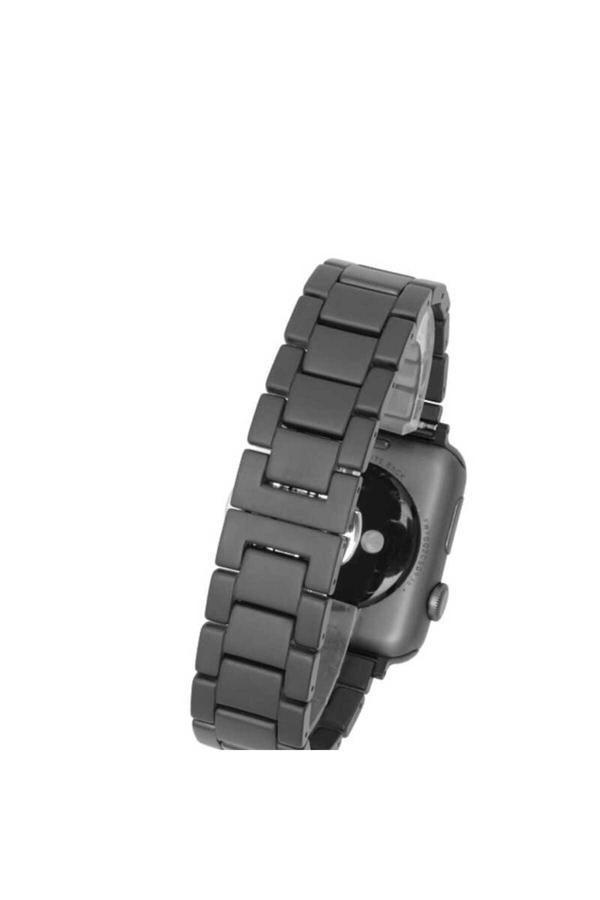 Kılıftech Watch 44Mm Mat Seramik Metal Zore Kordon-Siyah - Image 1