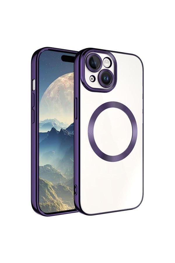 Zore İphone 15 Uyumlu Magsafe Wireless Şarj Özellikli Btz Setro Silikon-Derin Mor - Image 1