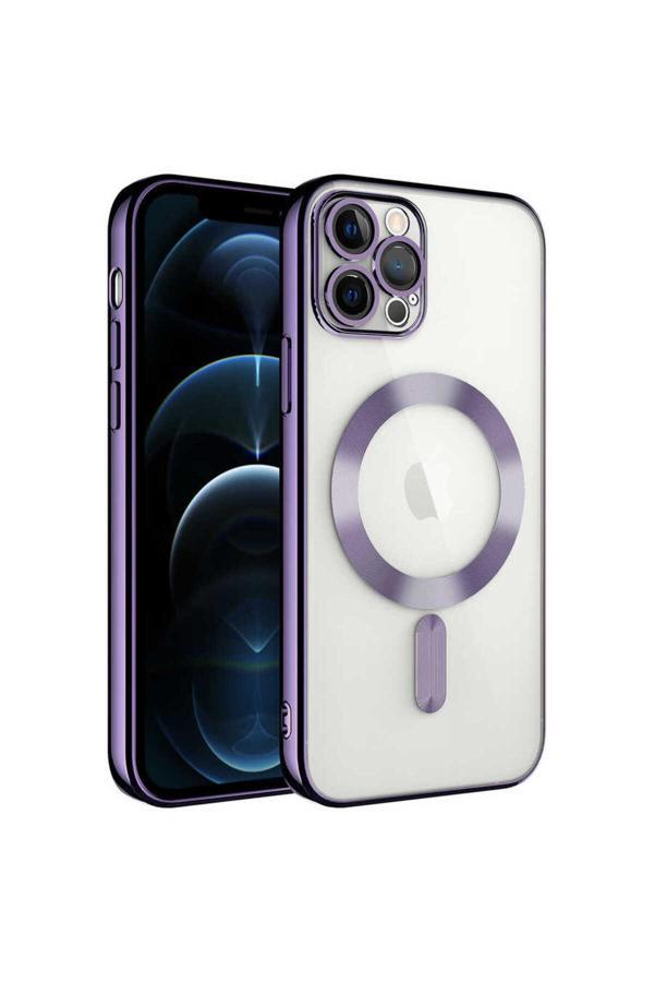 Zore İphone 12 Pro Uyumlu Kamera Korumalı Magsafe Wireless Şarj Özellikli Zore Demre Kılıf-Derin Mo - Image 1