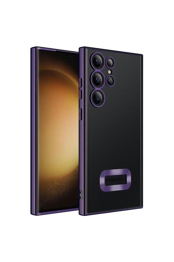 Zore Galaxy S23 Ultra Uyumlu Kamera Korumalı Logo Gösteren Omega Kılıf-Derin Mor - Image 1