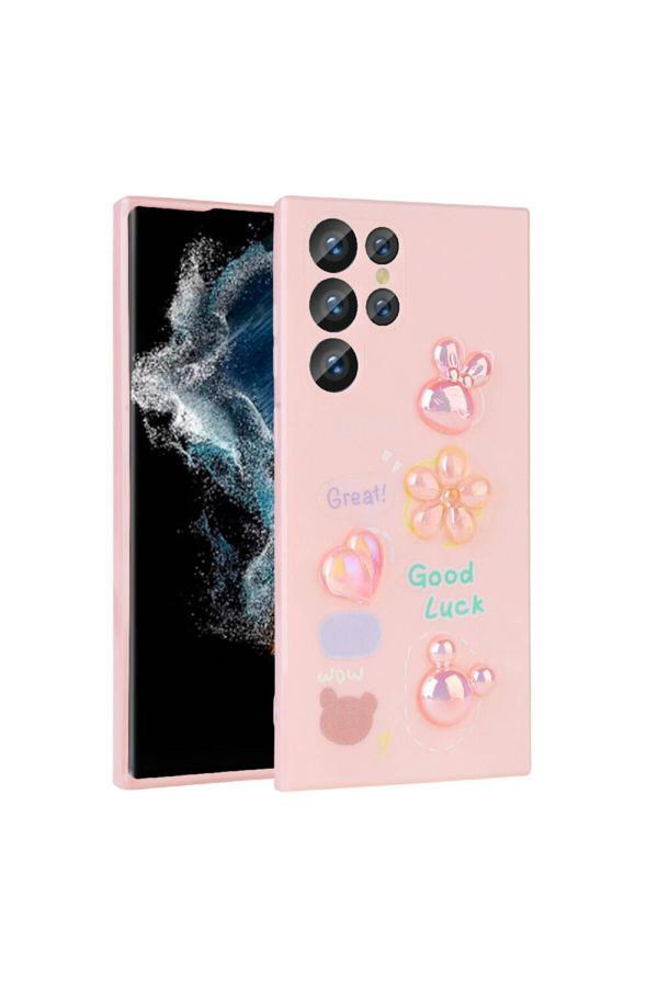 Cepmarketin Galaxy S23 Ultra Uyumlu Kabartma Figürlü Parlak Zore Toys Silikon Kılıf-Pembe - Image 1