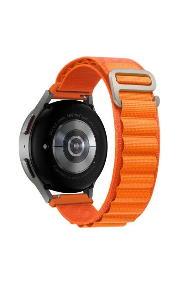 Noir318 Xiaomi Amazfit Pace Uyumlu Krd-74 22Mm Hasır Zore Kordon-Turuncu - Image 1
