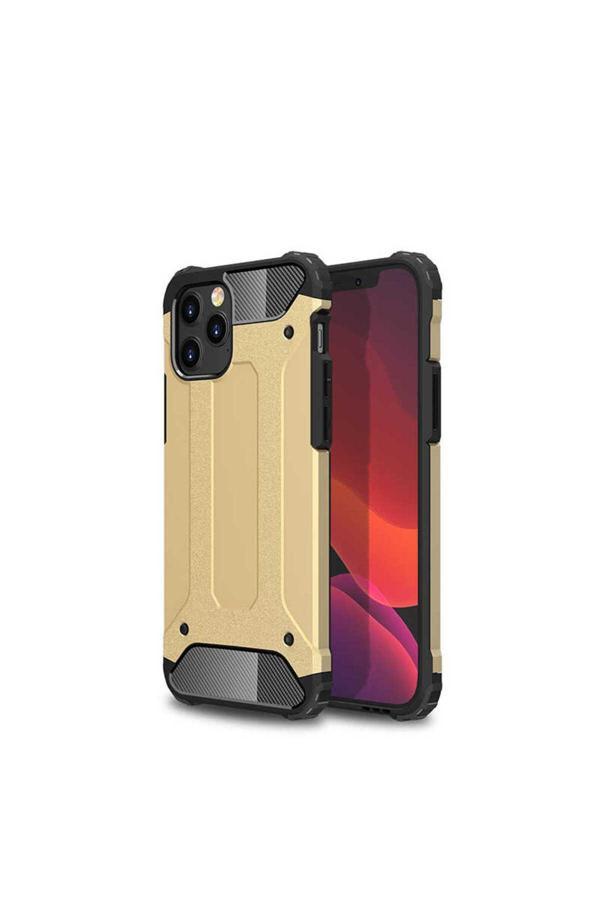 Szr Store İphone 12 Pro Uyumlu Zore Crash Silikon Kılıf-Gold - Image 1