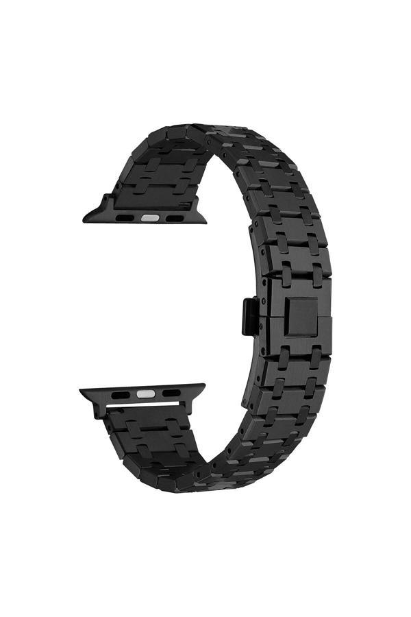 Resveq Watch 7 41Mm Uyumlu Krd-83 Metal Zore Kordon-Siyah - Image 1