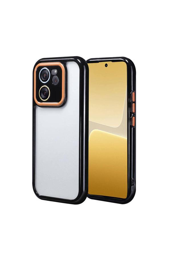 Zore Xiaomi Mi 13T Pro Kılıf Kamera Korumalı Renkli Kenar Ve Çerçeve Tasarımlı Zore Vitamin Kapak-Siyah - Image 1