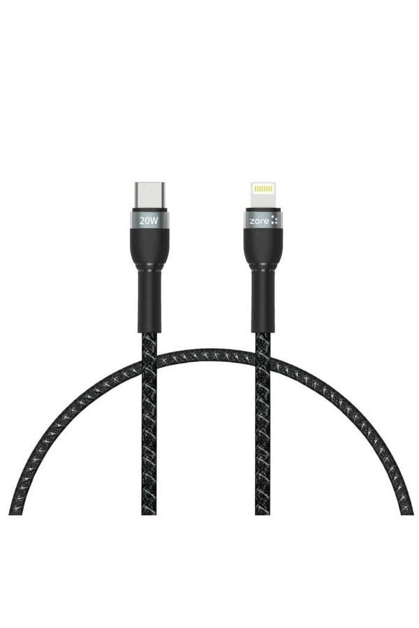 Kılıftech Siyah Shira Serisi Type-C To Lightning Pd Kablo 30 Cm-Zore - Image 1