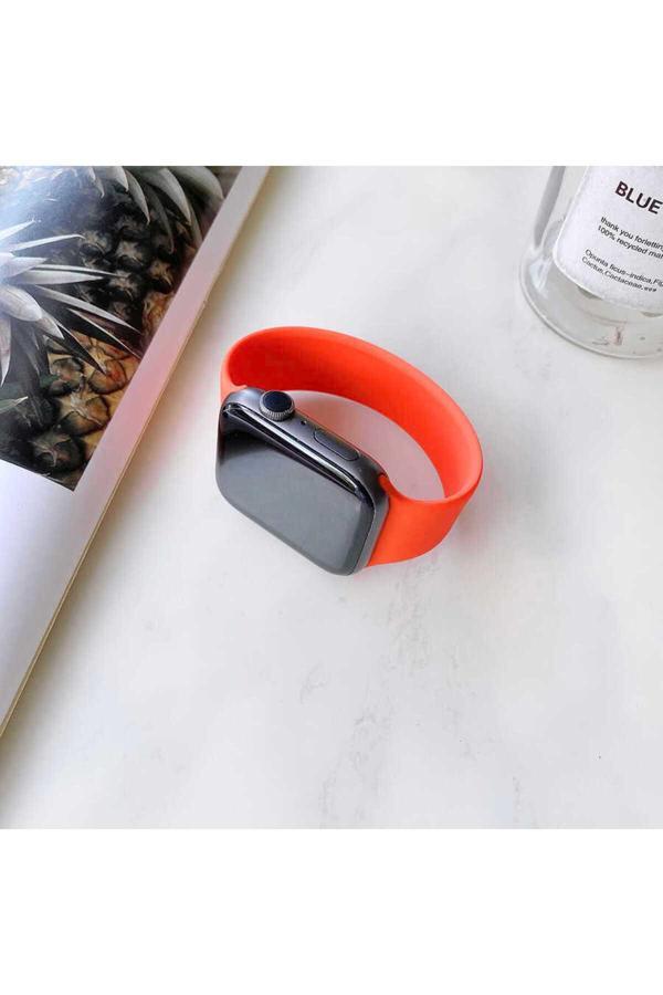 Szr Store Watch 42Mm Uyumlu Krd-31 Solo Loop Small Zore Kordon-Turuncu - Image 1