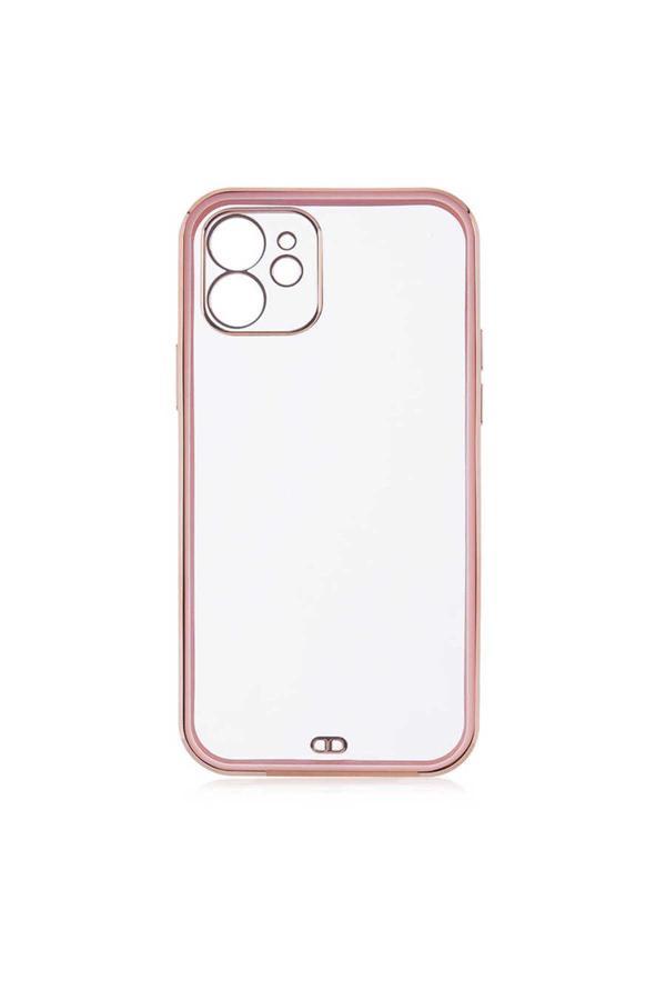 Zore İphone 12 Uyumlu Voit Clear Kılıf-Pembe - Image 1