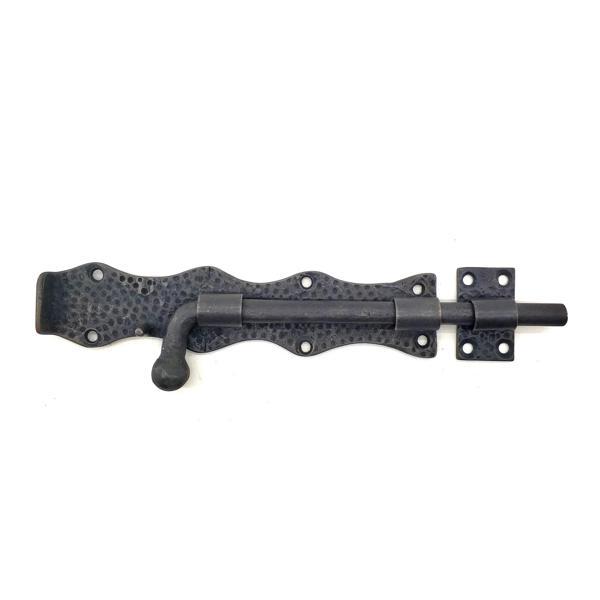 Antika Tarz Dekoratif Pirinç Dövme Kapı Sürgüsü - 20cm, Oksit - Image 1