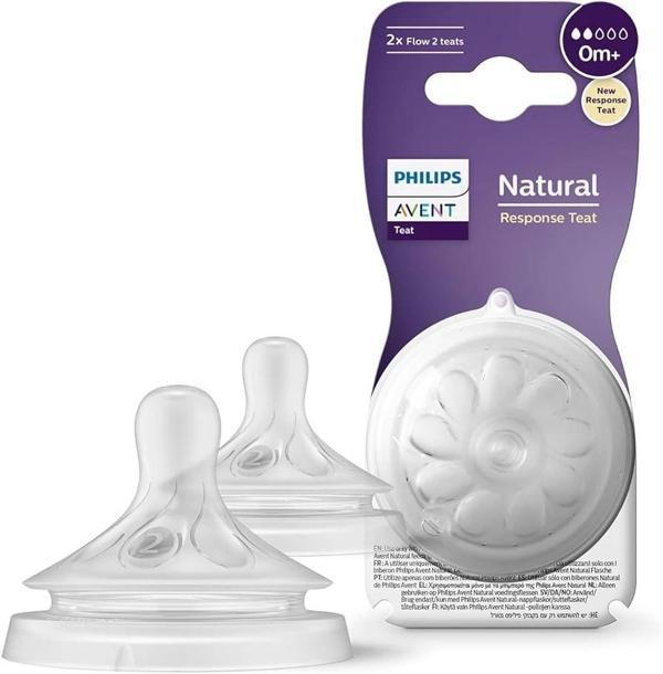 Philips Avent Natural Response 2'li Biberon Emziği, 2 Numara, 0 Ay+ - Image 1