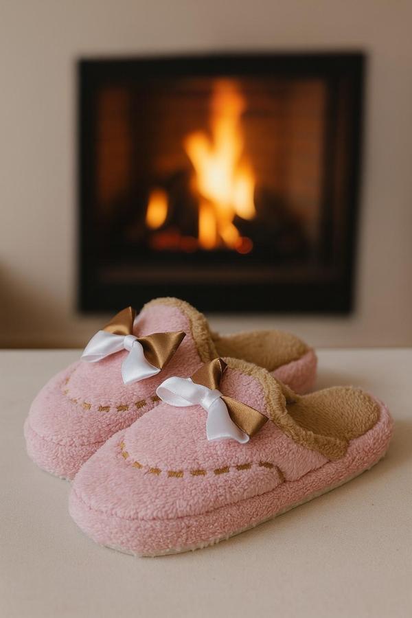 GOLDEN Fiyonklu Kapalı Kadın Ev Terliği Günlük Rahat Kışlık Terlik - Image 1