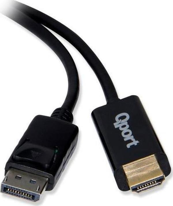 Qport Q-Dph Display Port(M) To HDMI(M) 1.8 Mt Kablo Dönüştürücü - Image 1