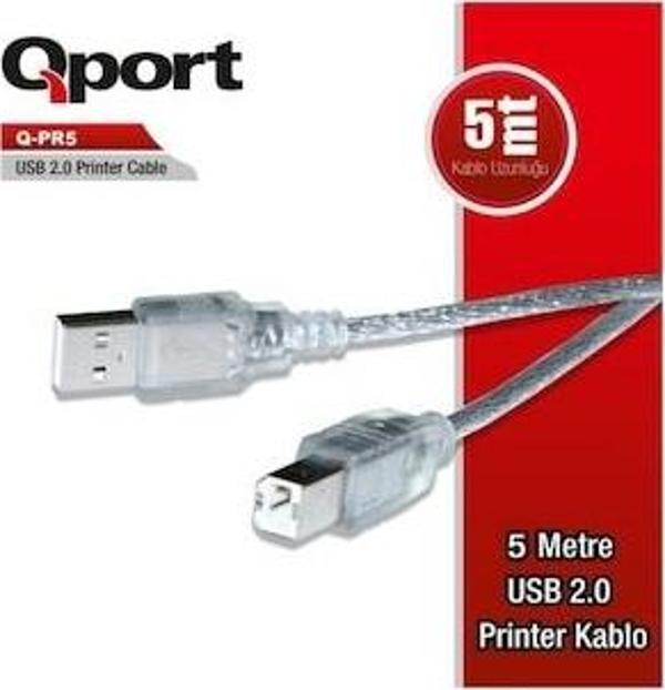 Qport Q-PR5 USB 2.0 Yazıcı Kablosu 5 Metre - Image 1