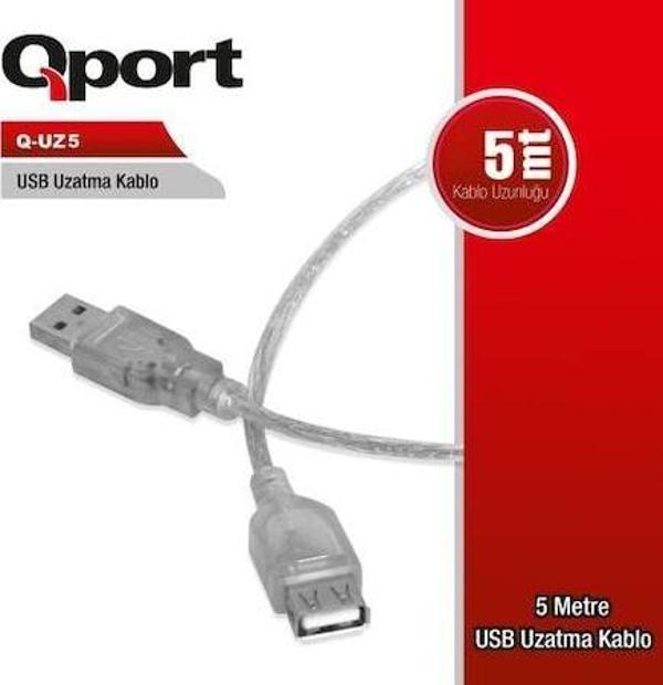 Qport Q-UZ5 5 metre USB Uzatma Kablosu - Image 1