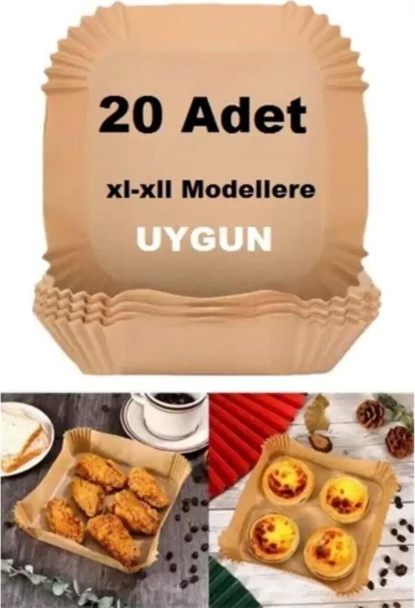 Bmc Collection Büyük Boy Air Fryer Fritöz Pişirme Kağıdı 20 Adet - Image 1