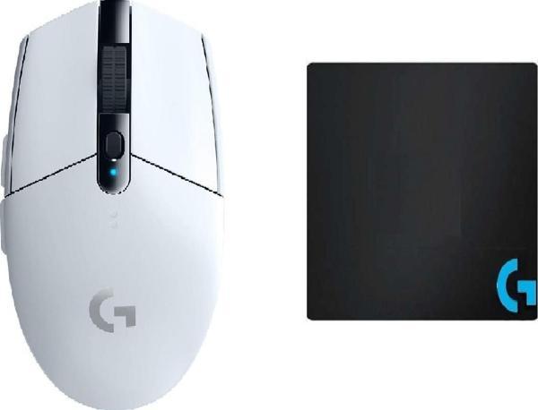 Logitech G305 Beyaz Kablosuz Gaming Mouse ve OEM Mouse Pad 40x30 cm - Image 1