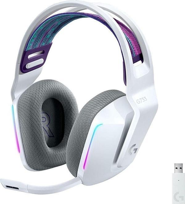 Logitech G733 LIGHTSPEED RGB Kablosuz 7.1 Surround Ses Oyuncu Kulaklığı - Beyaz - Image 1