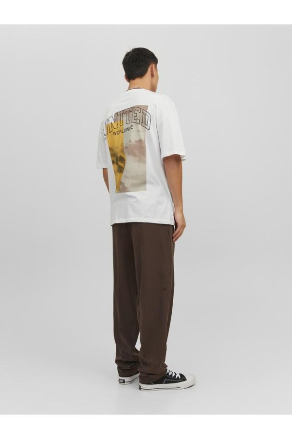 Jack&Jones Sirt Baskili Bisiklet Yaka Tisört- Brink - Image 1