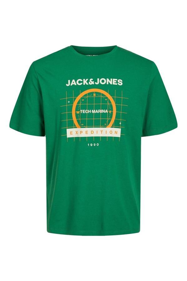 Jack&Jones Jack Jones Önü Baskılı Bisiklet Yaka Erkek Tişört 12238838 - Image 1