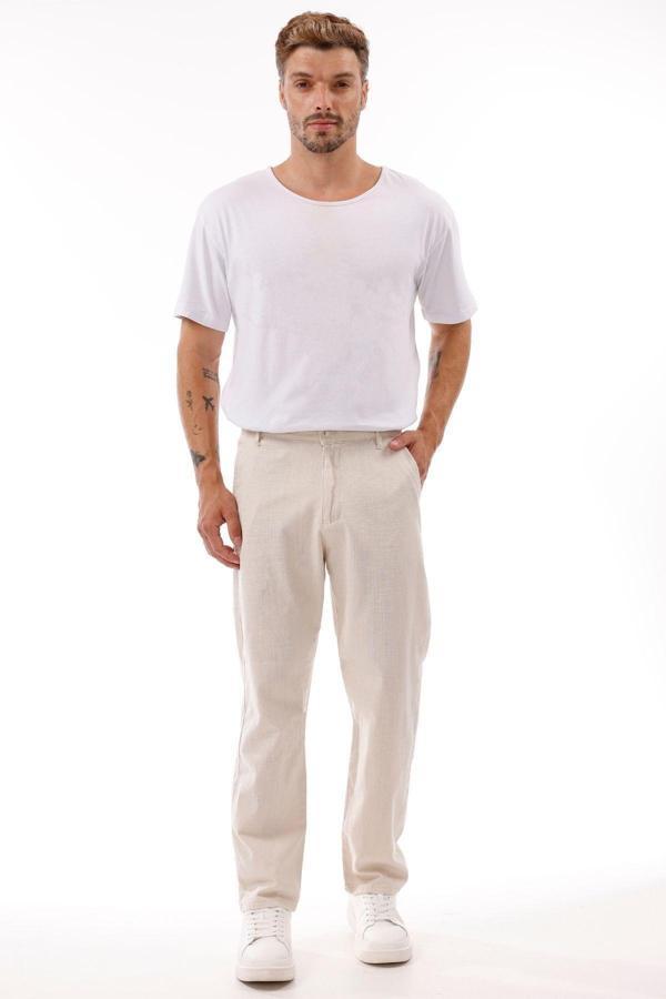 Erkek Keten Pantolon – Nefes Alabilir, Rahat Kesim Günlük Giyim -geniş Beden Aralığı- - Image 1