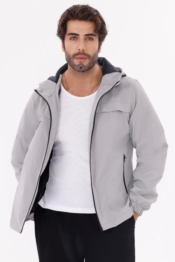 Erkek Kapüşonlu Nova Kumaş Hafif ve Dayanıklı Şık Mevsimlik Su ve Rüzgar Geçirmez Yağmurluk - Image 1