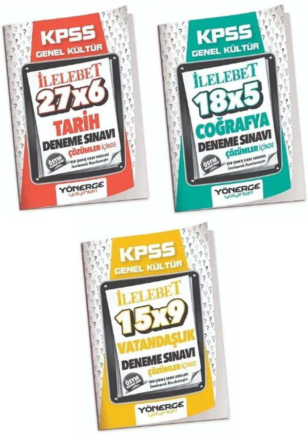 KPSS Tarih Coğrafya Vatandaşlık İLELEBET 20 Deneme 3 lü Set - Yönerge Yayınları - Image 1
