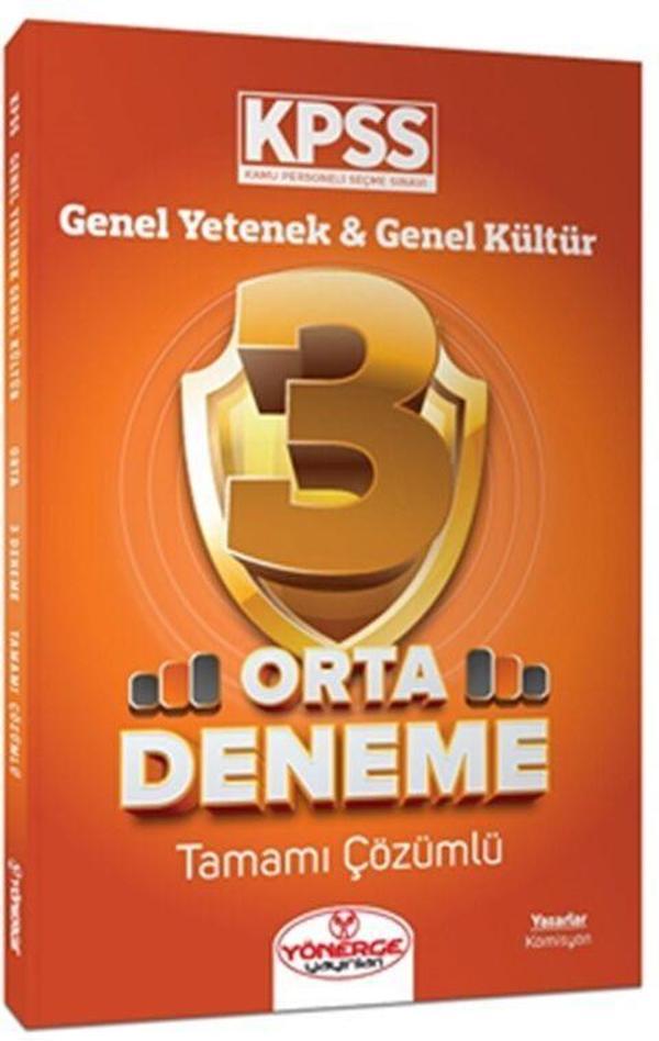 KPSS Genel Yetenek Genel Kültür Orta 3 Deneme Çözümlü - Yönerge Yayınları - Image 1