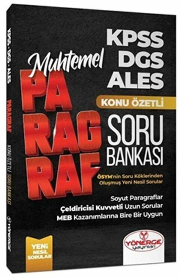 KPSS DGS ALES Muhtemel Paragraf Konu Özetli Soru Bankası - Yönerge Yayınları - Image 1