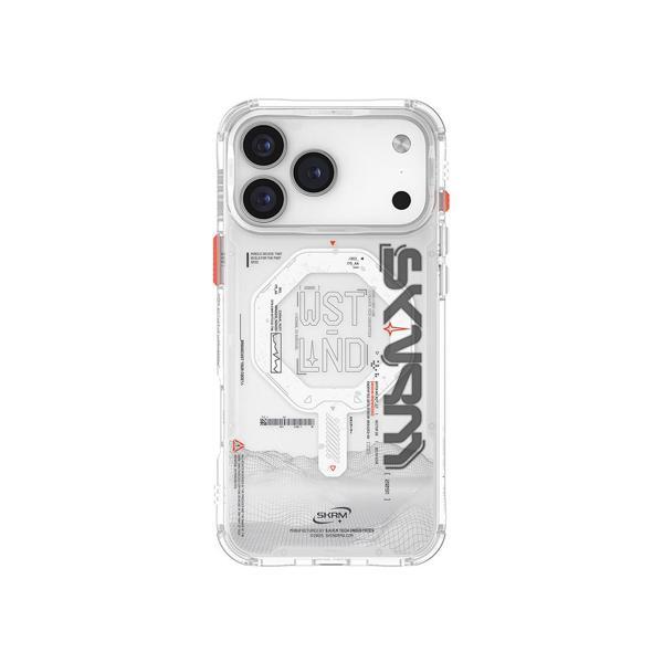 Skinarma İphone 17 Pro Uyumlu Kılıf Skinarma M-Safe Şarjlı Yazı Desenli Airbag Tasarımlı Sonix Kapak Şeffaf - Image 1