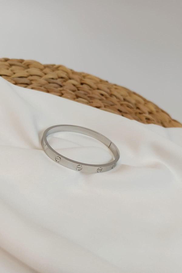 Bers Aksesuar Cartier Bileklik Kalın Model Gümüş Kaplama - Image 1