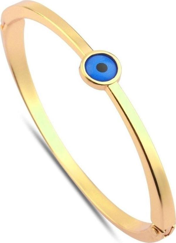 Bers Aksesuar Gold Renk Nazar Göz Taşlı Bileklik 755 - Image 1