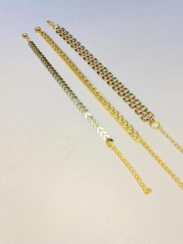 Bers Aksesuar Kadın Altın Kaplama Saat Yanı Zincir Bileklik - Image 1